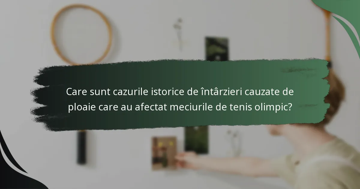 Care sunt cazurile istorice de întârzieri cauzate de ploaie care au afectat meciurile de tenis olimpic?