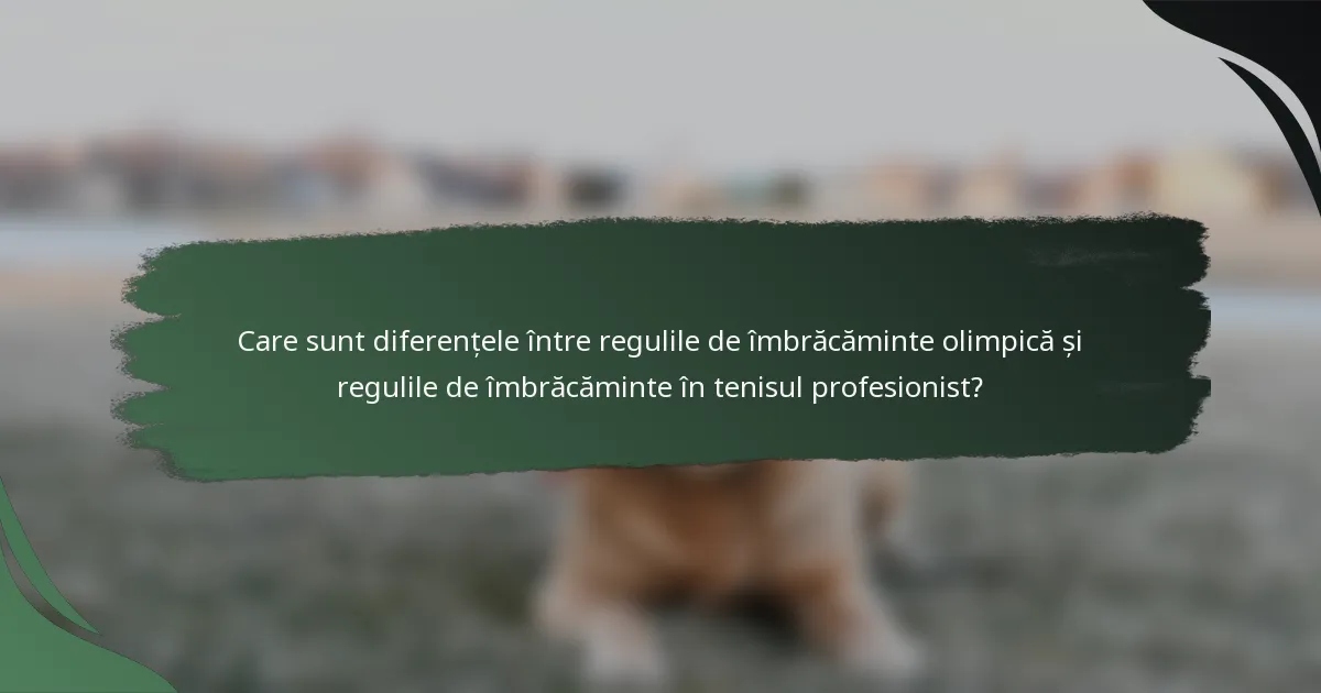 Care sunt diferențele între regulile de îmbrăcăminte olimpică și regulile de îmbrăcăminte în tenisul profesionist?