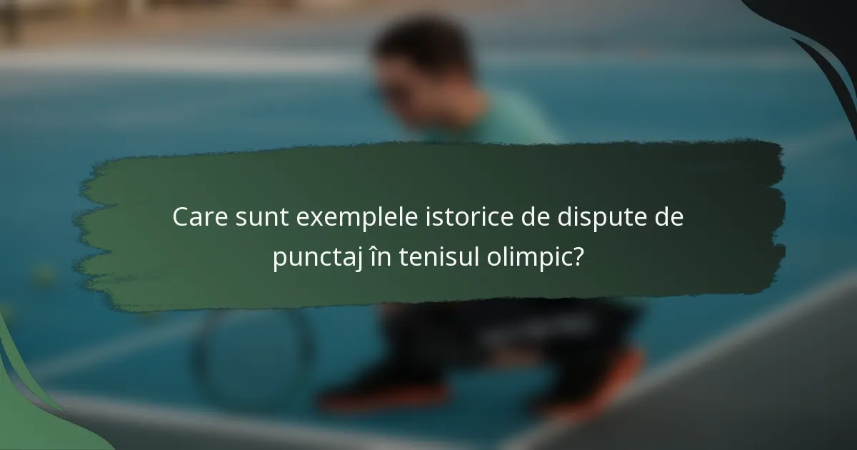Care sunt exemplele istorice de dispute de punctaj în tenisul olimpic?