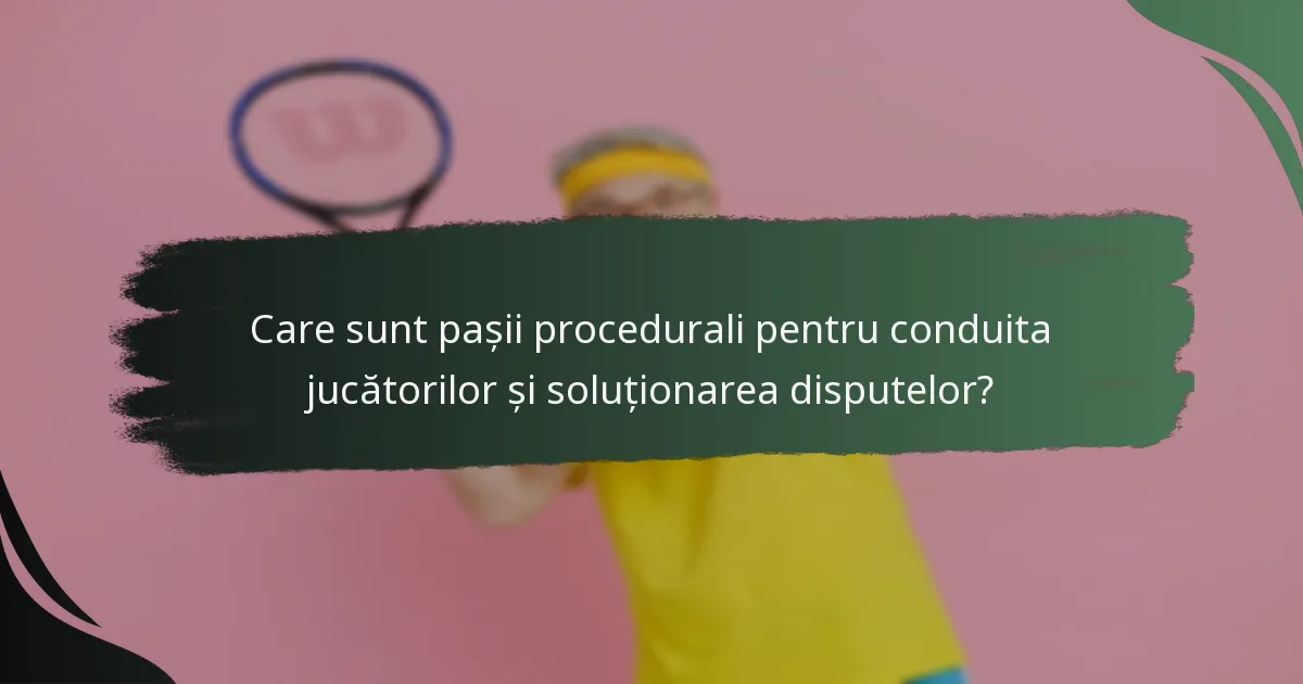 Care sunt pașii procedurali pentru conduita jucătorilor și soluționarea disputelor?