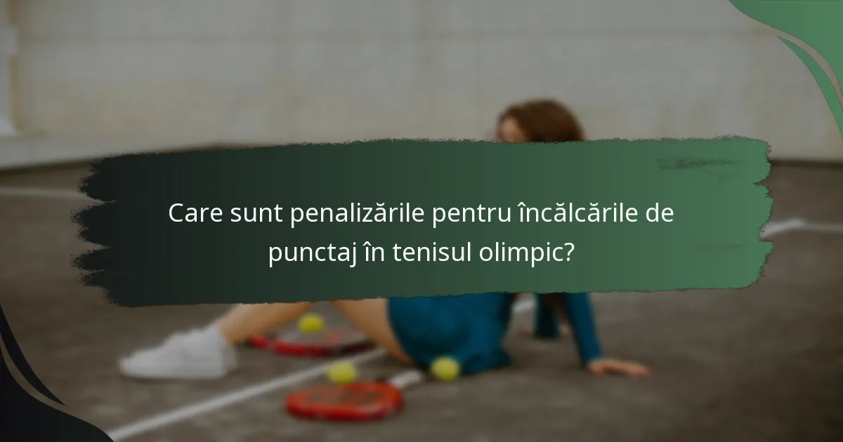 Care sunt penalizările pentru încălcările de punctaj în tenisul olimpic?