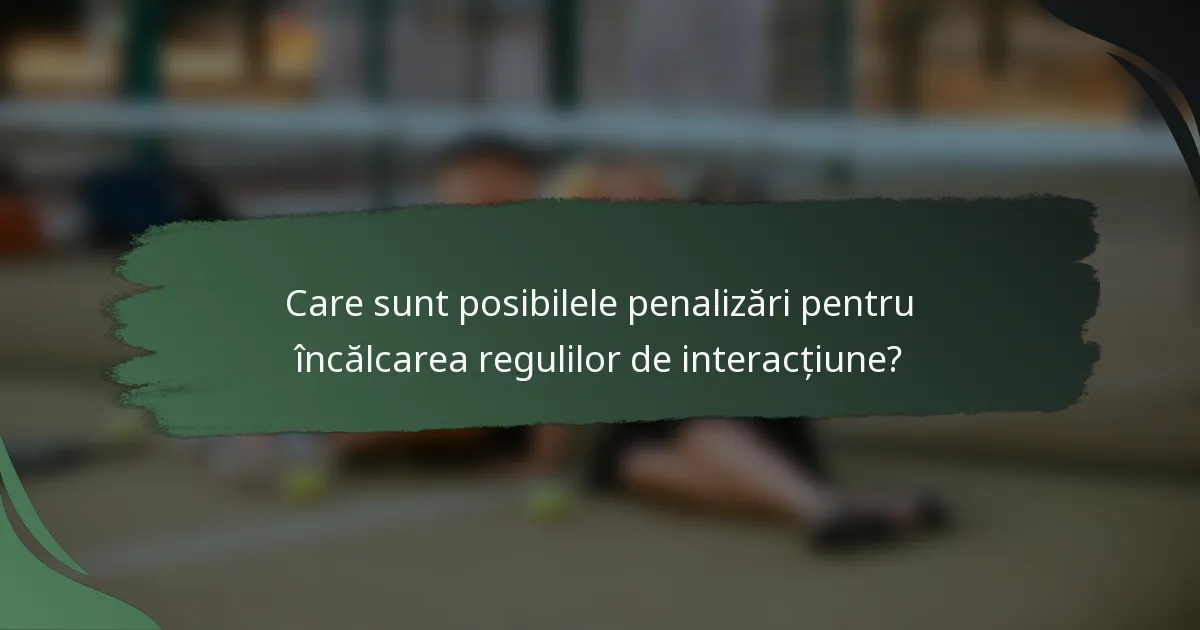 Care sunt posibilele penalizări pentru încălcarea regulilor de interacțiune?