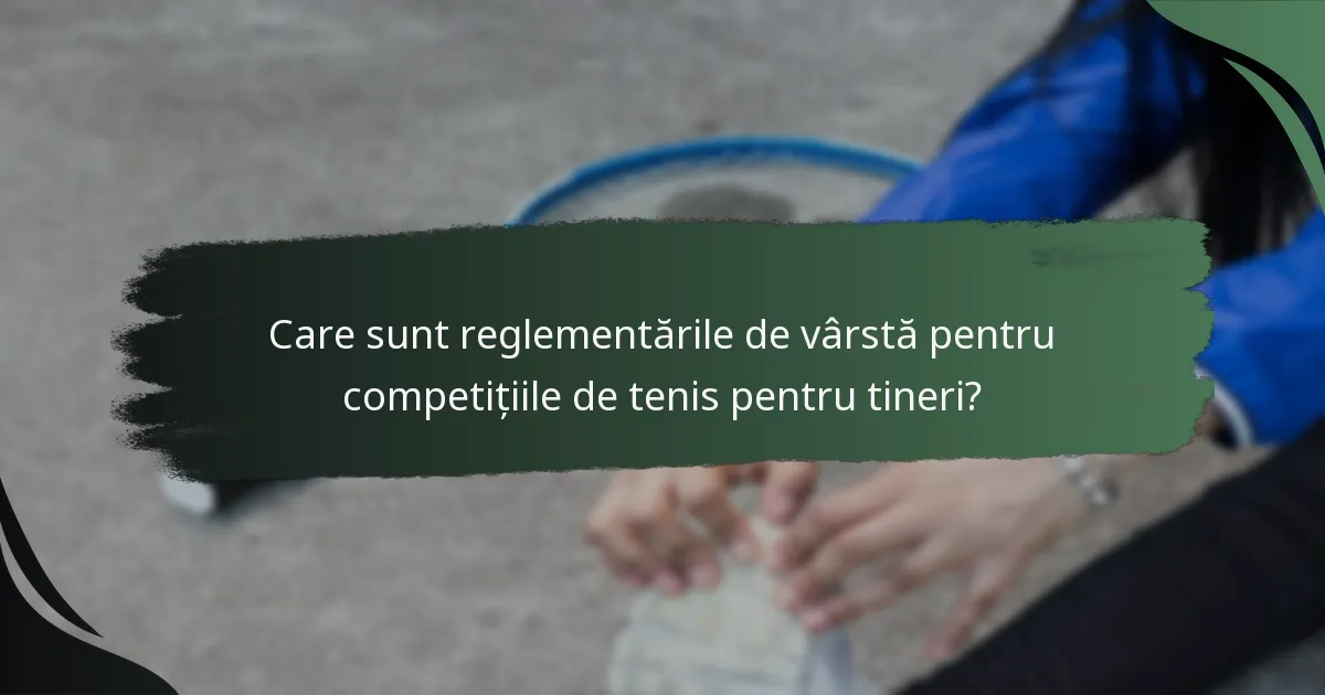 Care sunt reglementările de vârstă pentru competițiile de tenis pentru tineri?