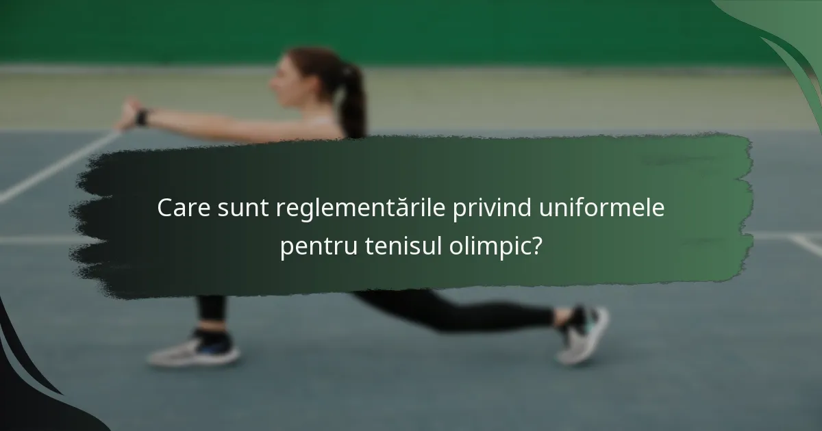 Care sunt reglementările privind uniformele pentru tenisul olimpic?