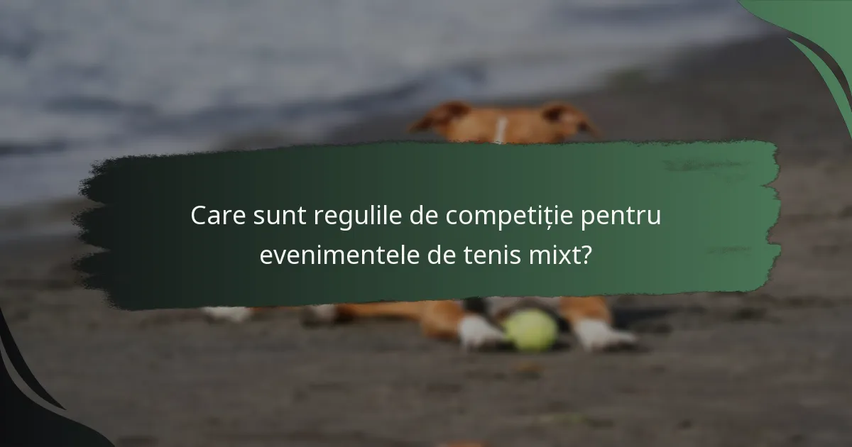 Care sunt regulile de competiție pentru evenimentele de tenis mixt?