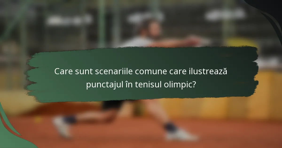 Care sunt scenariile comune care ilustrează punctajul în tenisul olimpic?