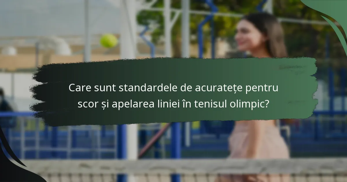 Care sunt standardele de acuratețe pentru scor și apelarea liniei în tenisul olimpic?