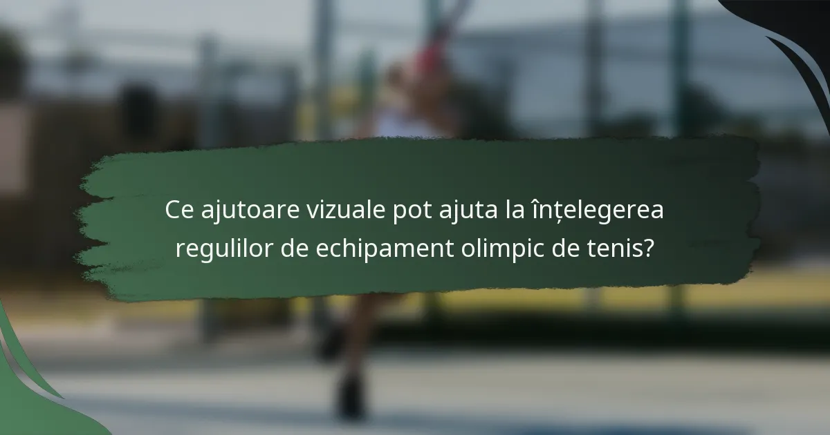 Ce ajutoare vizuale pot ajuta la înțelegerea regulilor de echipament olimpic de tenis?