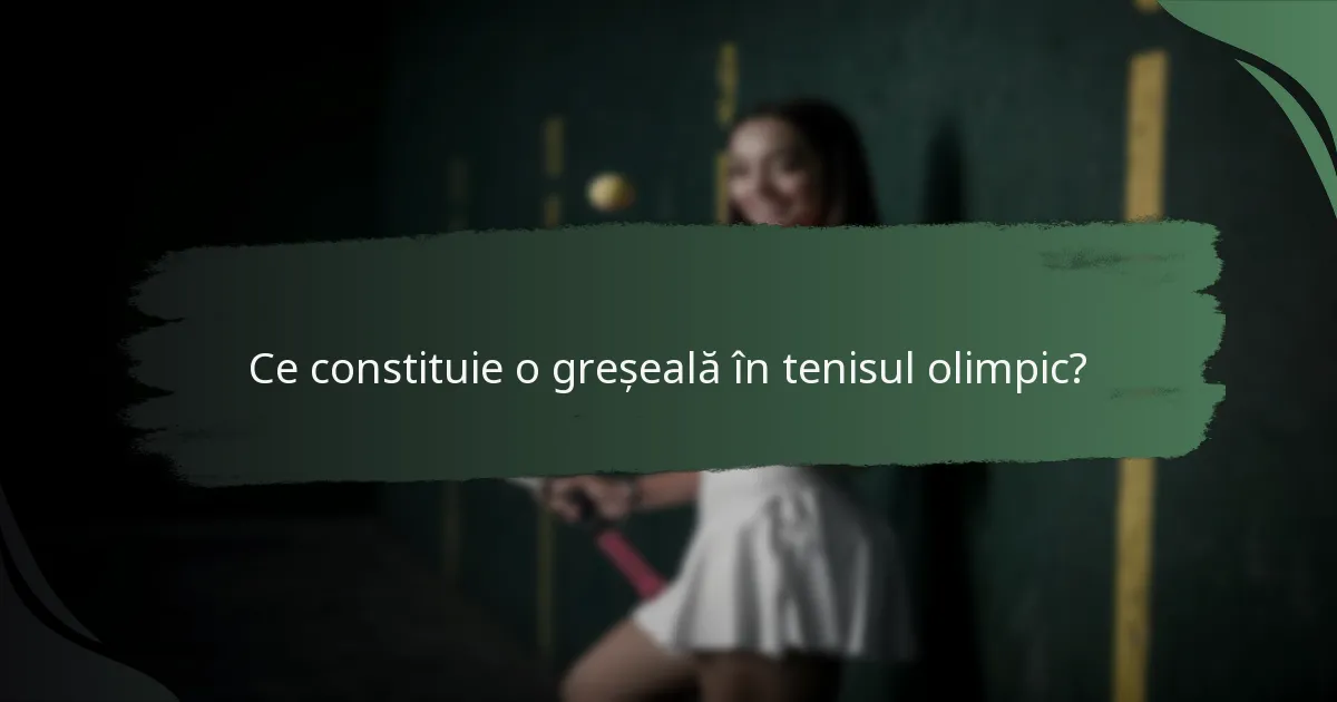 Ce constituie o greșeală în tenisul olimpic?