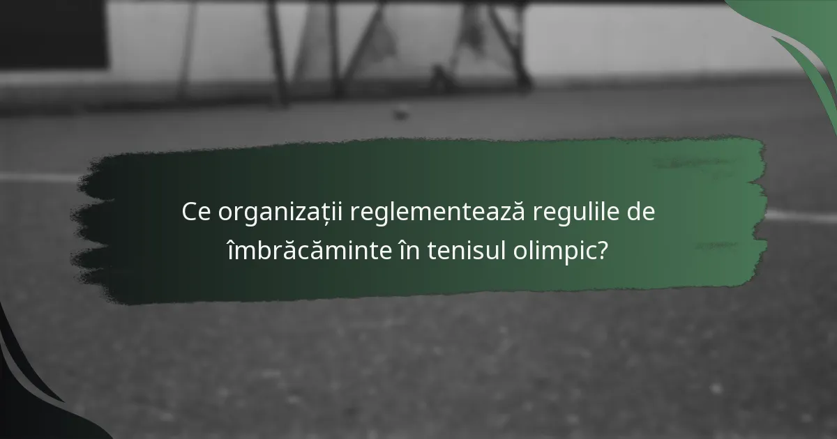 Ce organizații reglementează regulile de îmbrăcăminte în tenisul olimpic?