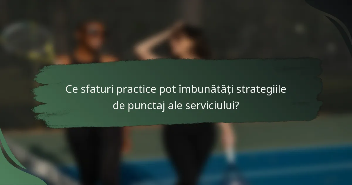 Ce sfaturi practice pot îmbunătăți strategiile de punctaj ale serviciului?