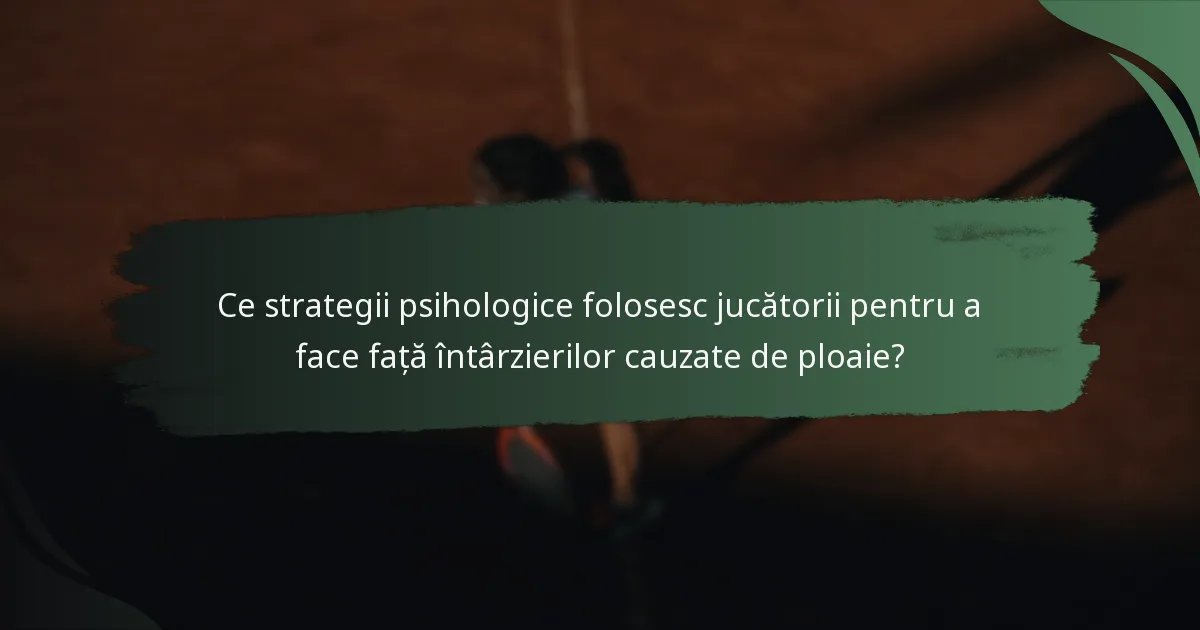 Ce strategii psihologice folosesc jucătorii pentru a face față întârzierilor cauzate de ploaie?