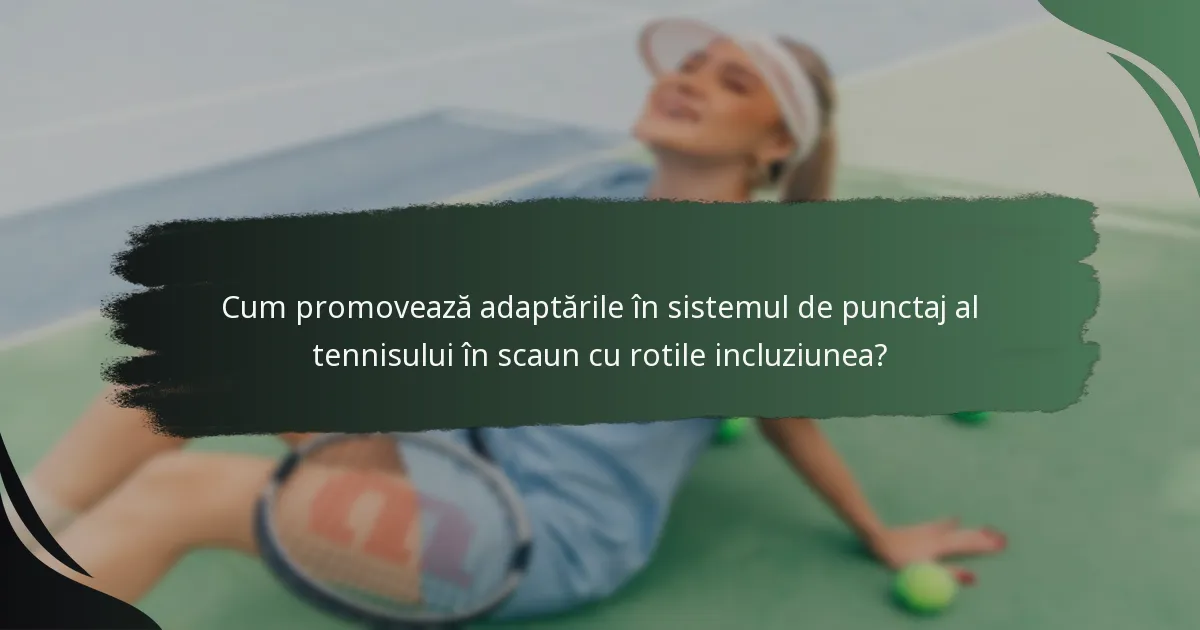 Cum promovează adaptările în sistemul de punctaj al tennisului în scaun cu rotile incluziunea?