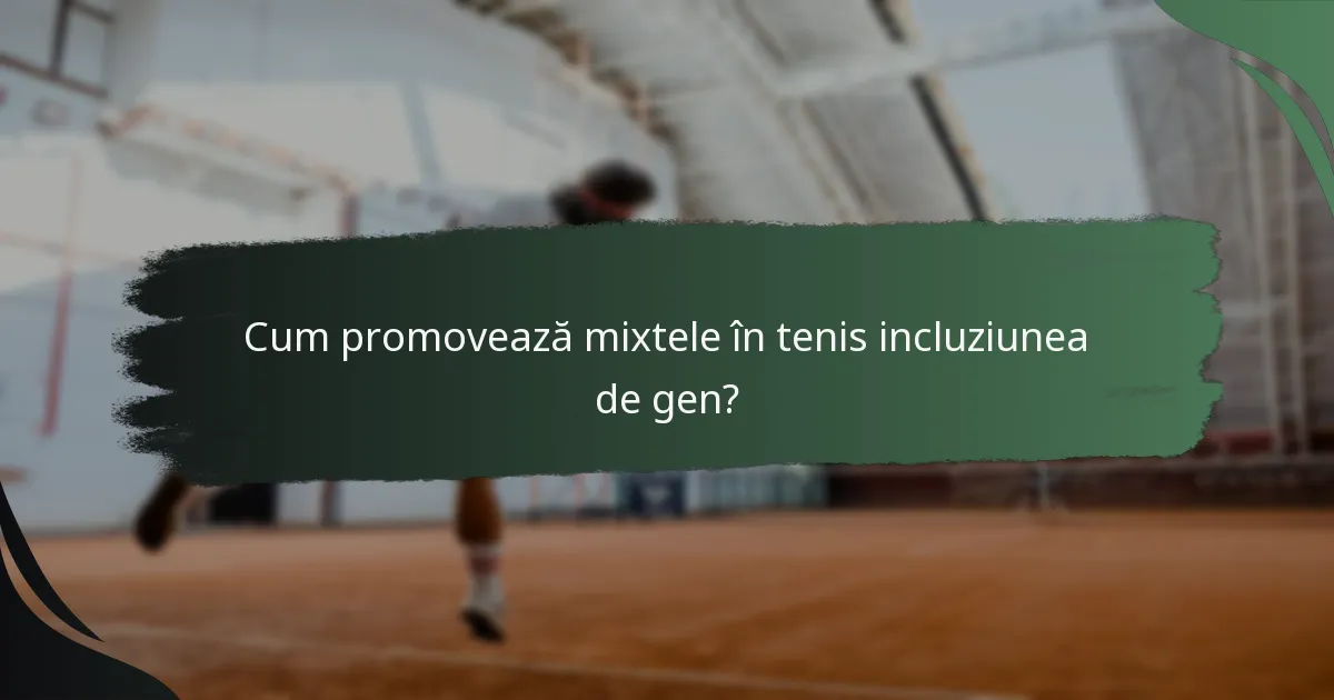Cum promovează mixtele în tenis incluziunea de gen?