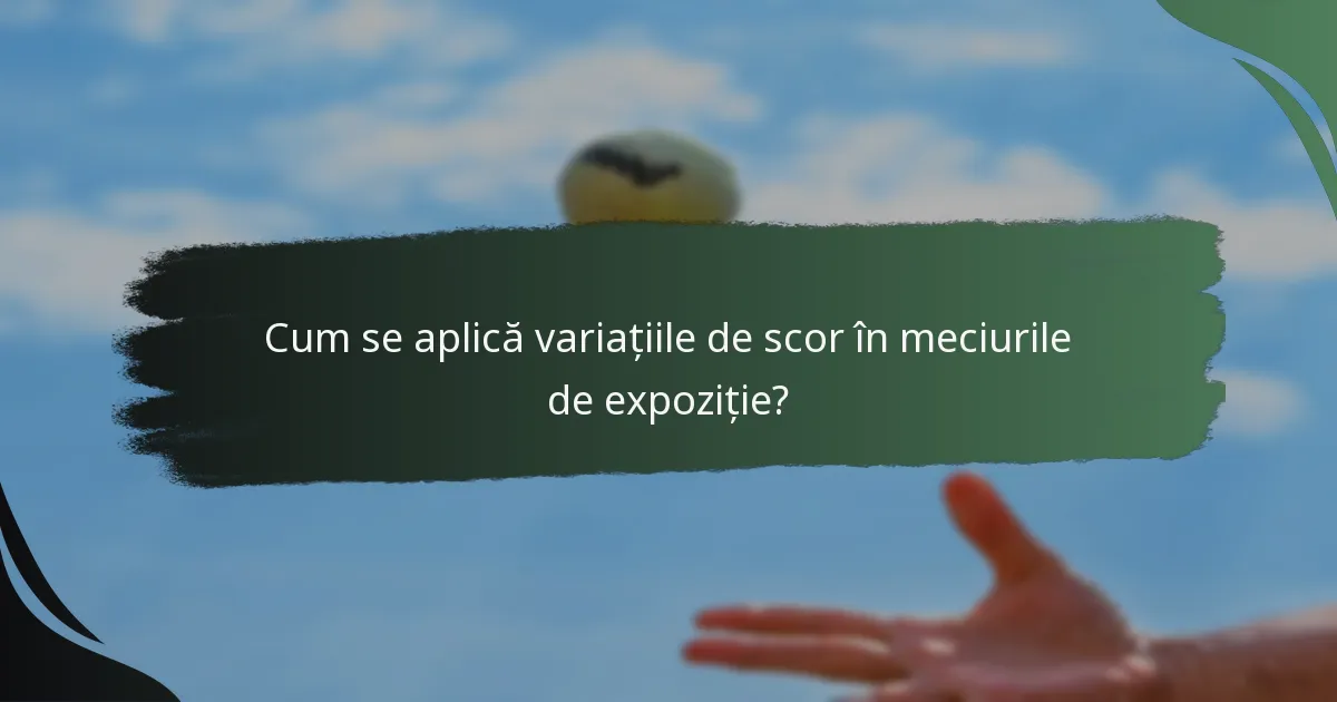 Cum se aplică variațiile de scor în meciurile de expoziție?