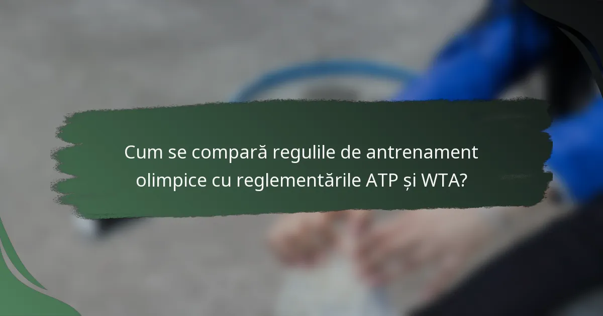 Cum se compară regulile de antrenament olimpice cu reglementările ATP și WTA?