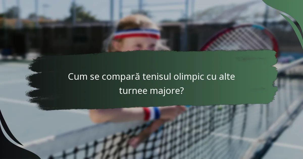 Cum se compară tenisul olimpic cu alte turnee majore?